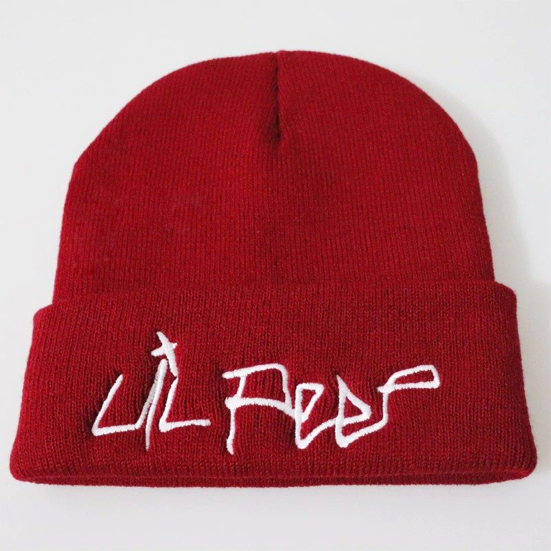 Red il peep beanie embroidery love men wome variants 5 - Lil Peep Shop