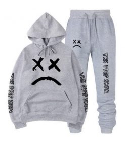 sad face hoodie &amp sweatpants 3618 - Lil Peep Shop